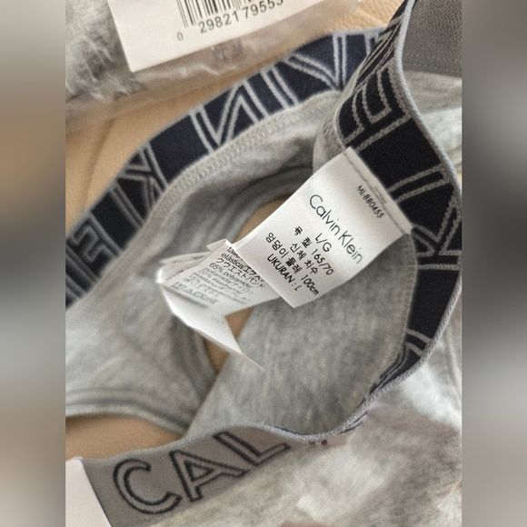 Calvin Klein ELASTIC BAND LOGO Light Gray Thong Lot Of 2 Size L - Picture 3 of 4